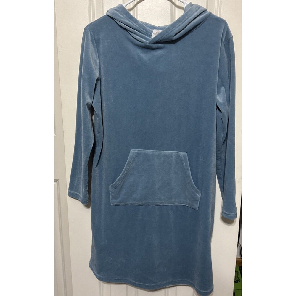 Serra light Blue Velour Women’s S/M Long Tunic Dress Top